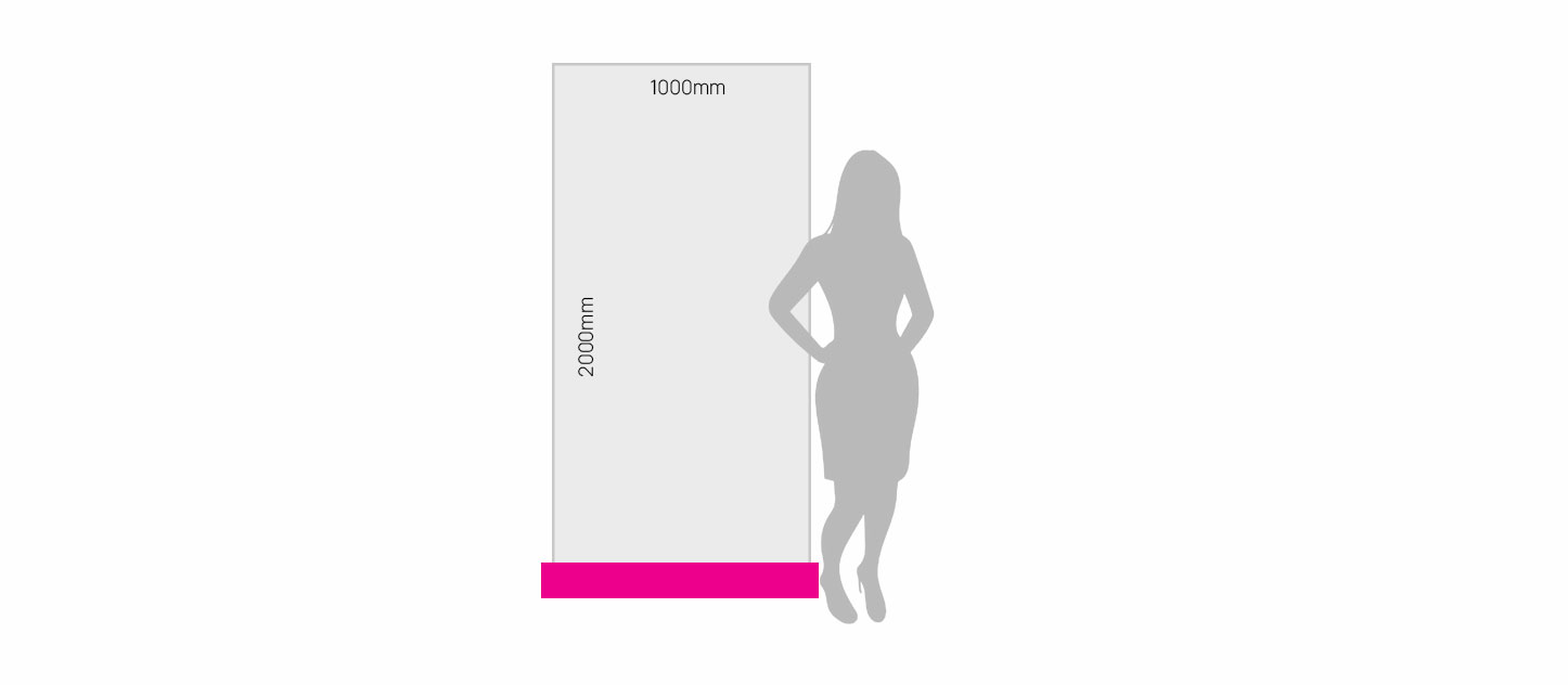1000 x 2000mm