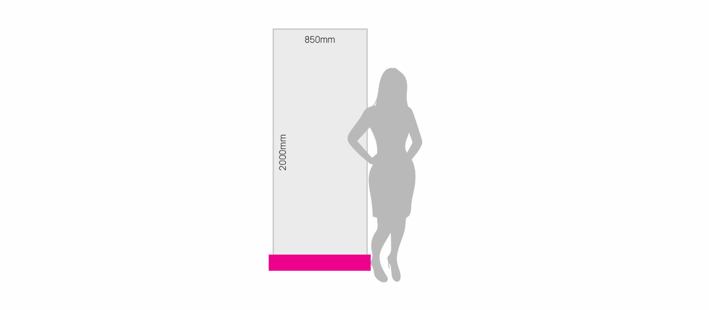 850 x 2000mm